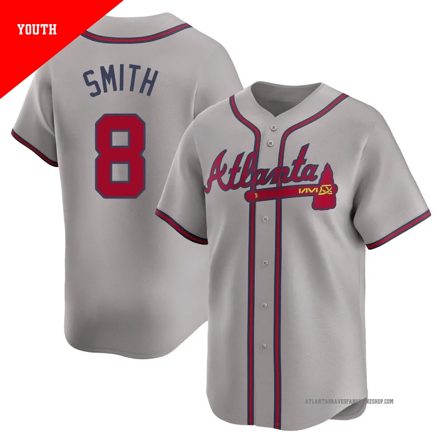 Atlanta Braves ＃8 Dominic Smith Youth Limited Away Jersey - Gray