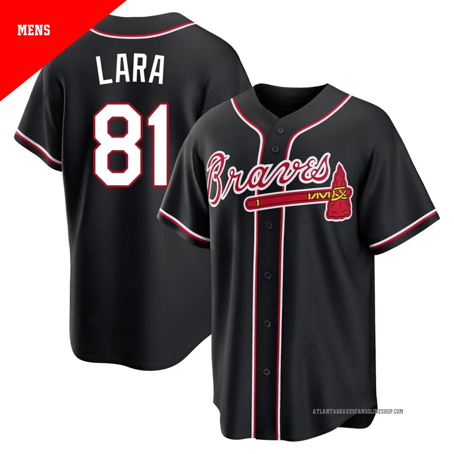 Atlanta Braves ＃81 Jhancarlos Lara Men's Replica Fashion Out Jersey - Black