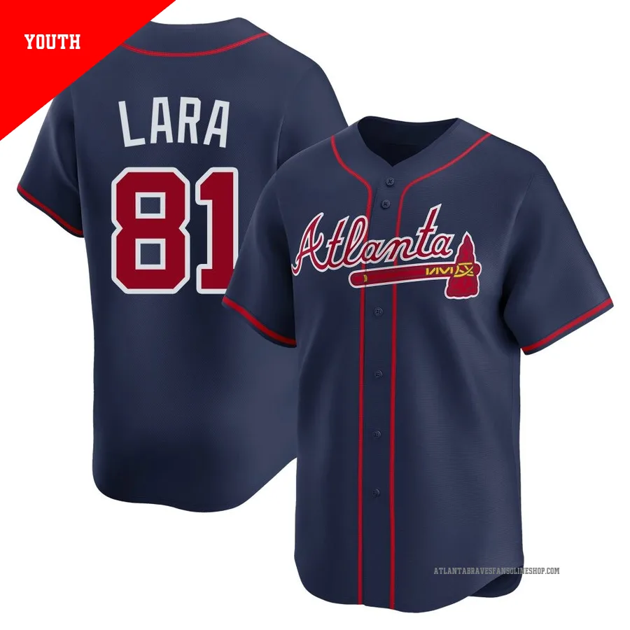 Atlanta Braves ＃81 Jhancarlos Lara Youth Limited Alternate Jersey - Navy