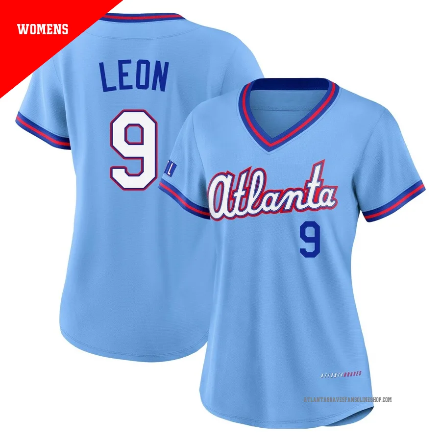Atlanta Braves ＃9 Sandy Leon Women's Limited Powder 2026 City Connect Stadium Jersey - Blue